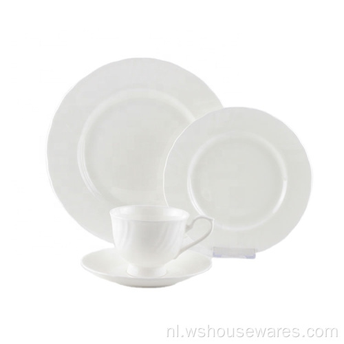 16pcs Bone Color Glazed Servies Set